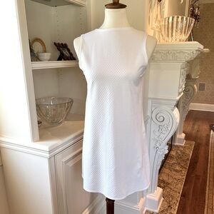 KARLA COLLETTO White piqué sleeveless A-line dress or swim coverup size small